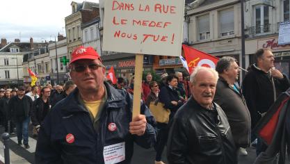 La CGT lance aujourd’hui la seconde étape de la mobilisation contre les ordonnances réformant le code du travail. Elle avait dénombré 500 000 manifestants lors de la première journée comme ici à Saint-Quentin.